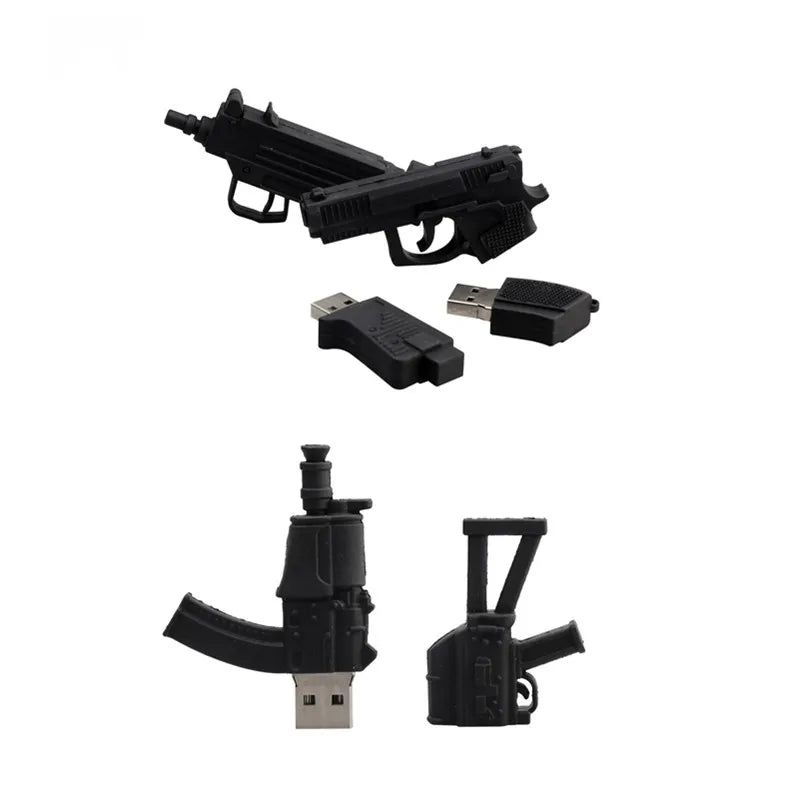 Suntrsi usb Flash Drive 2.0 64G Cartoon Gun model 32GB pendrive 128G 16GB  pen drive 8GB usb флешка Memory Stick gift For PC