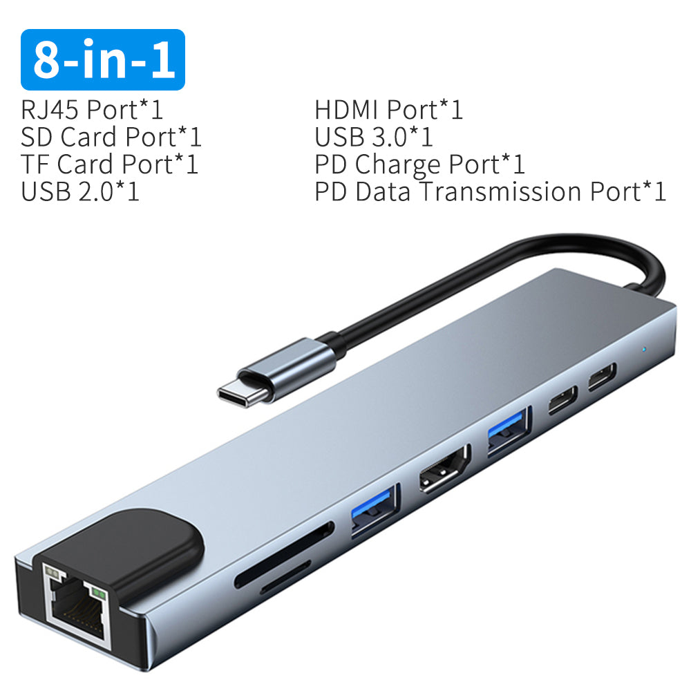 8/11/12-in-1 Type C Dock USB C Hub 3.0 Splitter Multiport Adapter 4K HDMI RJ45 SD/TF VGA HDMI PD for Laptop MacBook iPad xiaomi