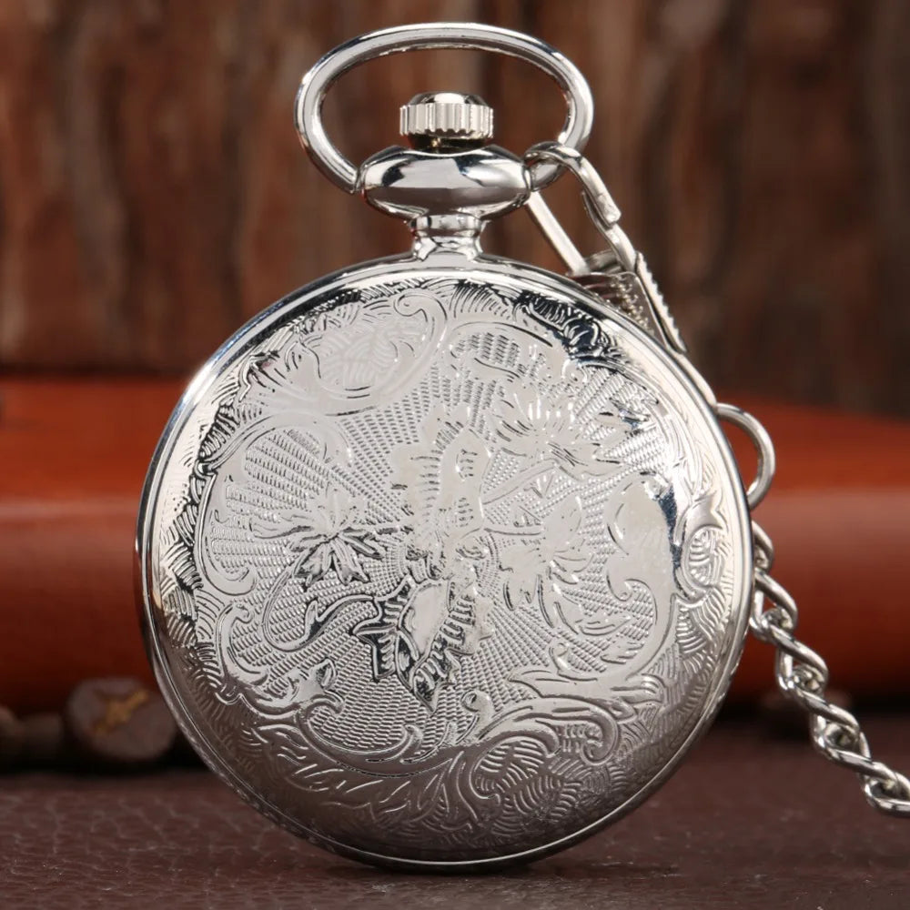 Noctilucent Fluorescent Open Face Arabic Numerals Quartz Pocket Watch Chain Luminous Pendant Jewelry Clock Gifts Men Women Kids