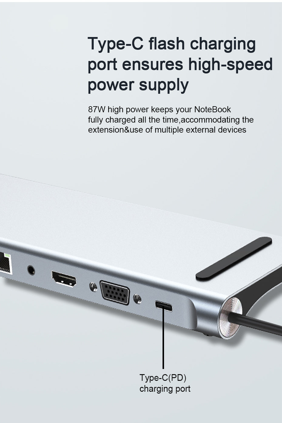 8/11/12-in-1 Type C Dock USB C Hub 3.0 Splitter Multiport Adapter 4K HDMI RJ45 SD/TF VGA HDMI PD for Laptop MacBook iPad xiaomi