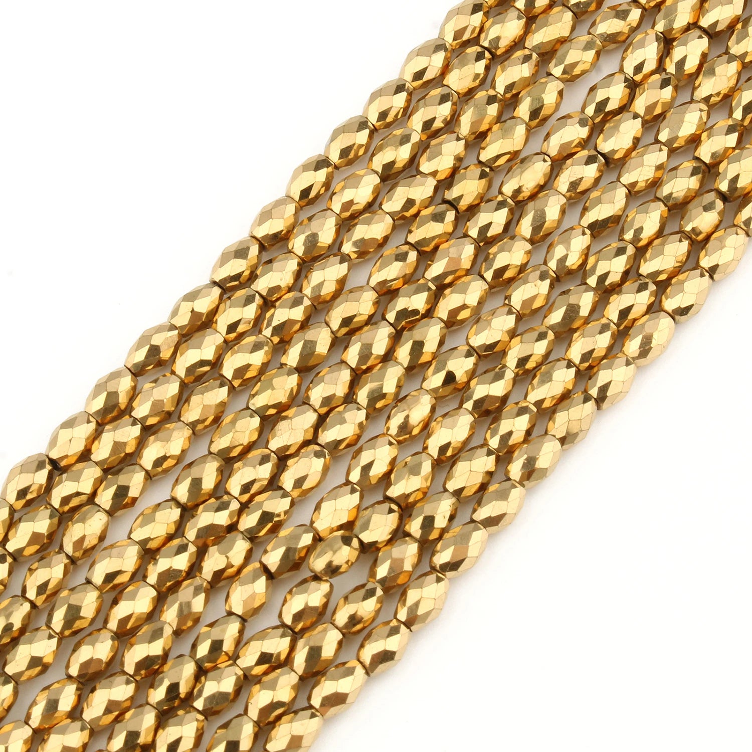 AAA+ Gold-Plated Color Retention Hematite Beads Natural Stone Round Spacer Loose Beads for jewelry Making DIY Bracelet 15inches