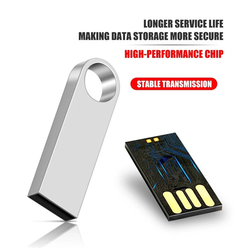 High Speed USB Flash Drive Metal Pen Drive 16GB 32GB 64GB 128GB 256GB Pendrives Waterproof USB Stick 2.0 Memory Stick