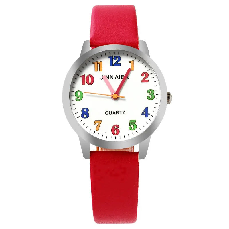 Top Brand Kids Children Fashion Watches Quartz Analog Cartoon Leather Strap Wrist Watch Boys Girls