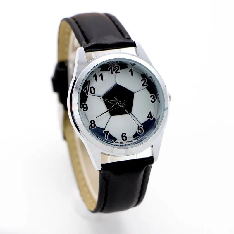 Football Quartz Kids Sports fashion cartoon leather Watch Wristwatch for Boy Students Christmas Relogio watches