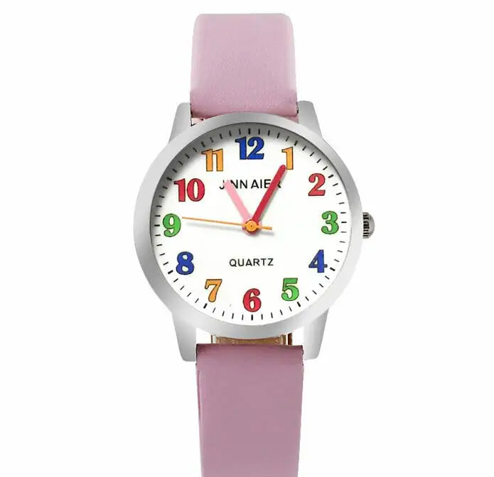 Top Brand Kids Children Fashion Watches Quartz Analog Cartoon Leather Strap Wrist Watch Boys Girls
