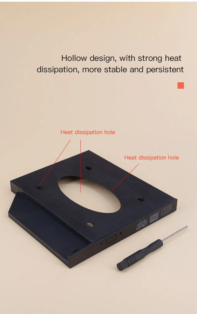 DM DW95 HDD Caddy 9.5mm Plastic Optibay SATA 3.0 Hard Disk Drive Box Enclosure DVD Adapter 2.5 SSD 2TB For Laptop CD-ROM
