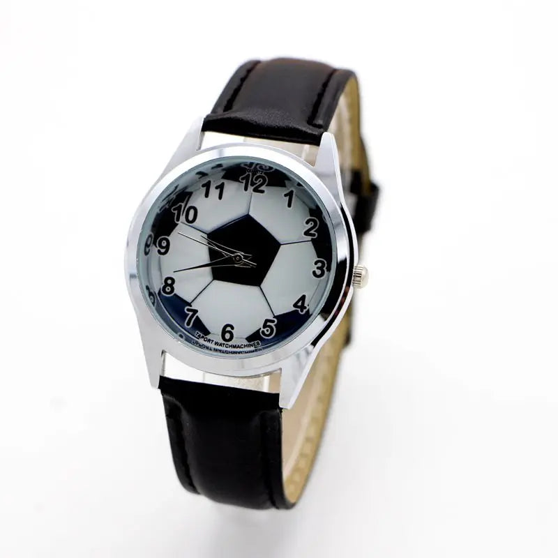 Football Quartz Kids Sports fashion cartoon leather Watch Wristwatch for Boy Students Christmas Relogio watches