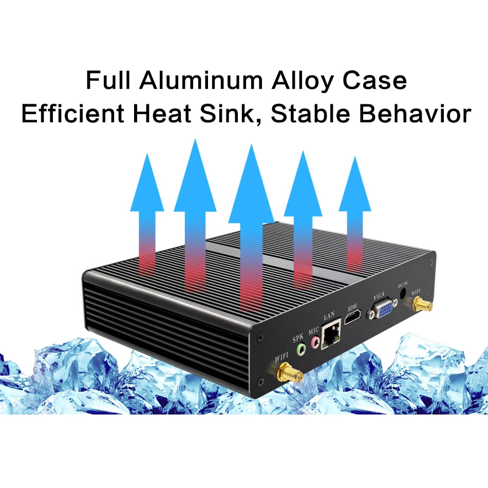 BEBEPC Fanless Mini PC Intel Core i3-4005U HD i3 7100U i5-4200U Windows 10/7 Mini Computer Desktop HTPC HDMI Desktop mini pc