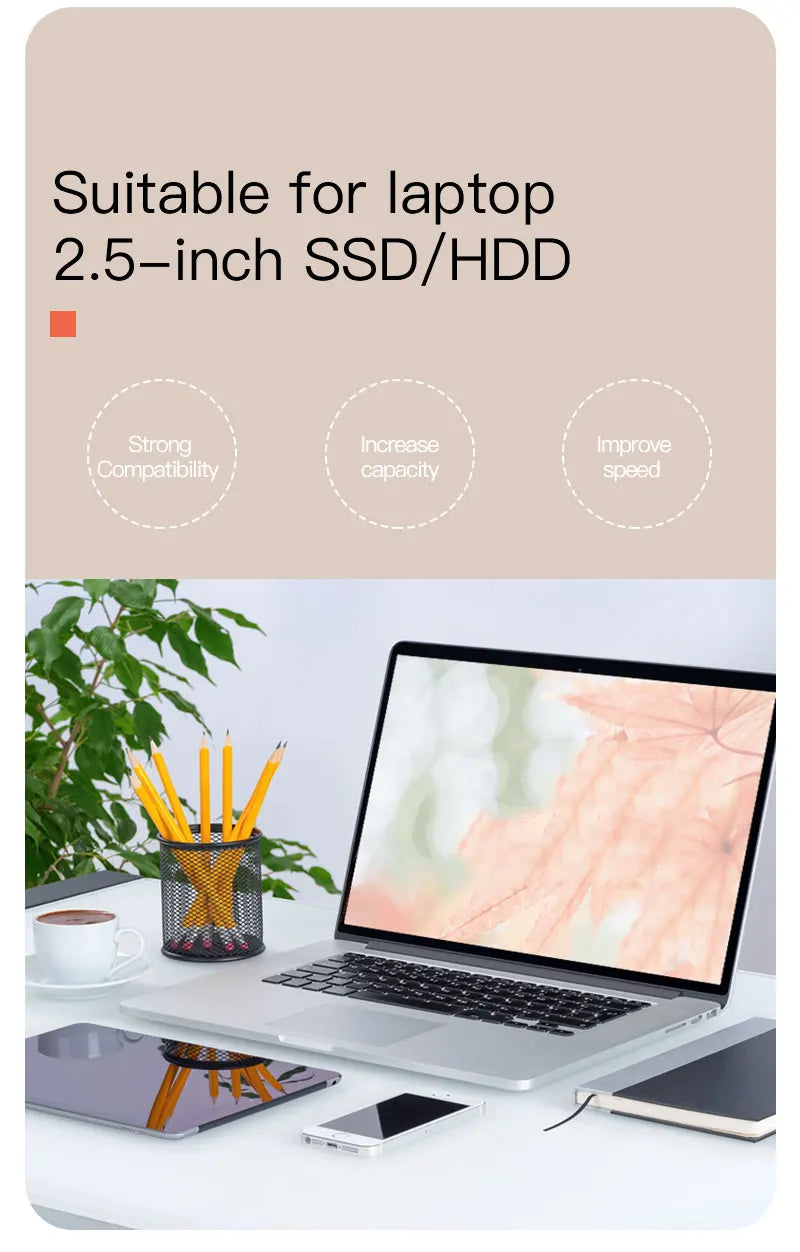 DM DW95 HDD Caddy 9.5mm Plastic Optibay SATA 3.0 Hard Disk Drive Box Enclosure DVD Adapter 2.5 SSD 2TB For Laptop CD-ROM
