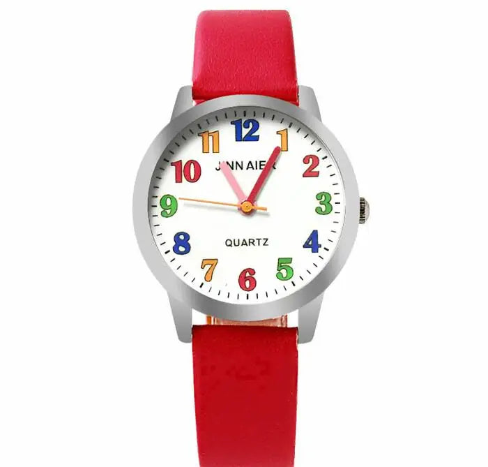 Top Brand Kids Children Fashion Watches Quartz Analog Cartoon Leather Strap Wrist Watch Boys Girls