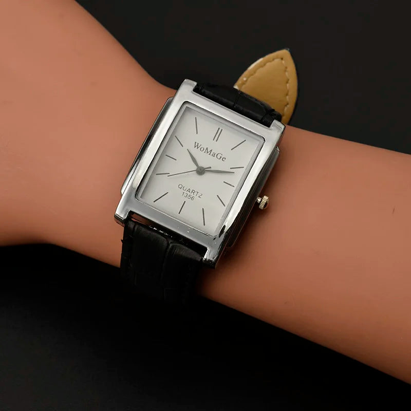 WoMaGe Women's Watches Top Brand Luxury Ladies Watch Women Watches Leather Strap Women's Rectangle Watch Clock Reloj Mujer