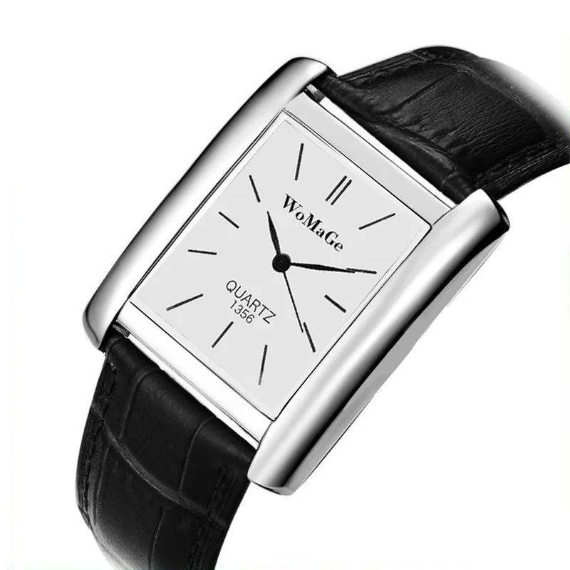 WoMaGe Women's Watches Top Brand Luxury Ladies Watch Women Watches Leather Strap Women's Rectangle Watch Clock Reloj Mujer