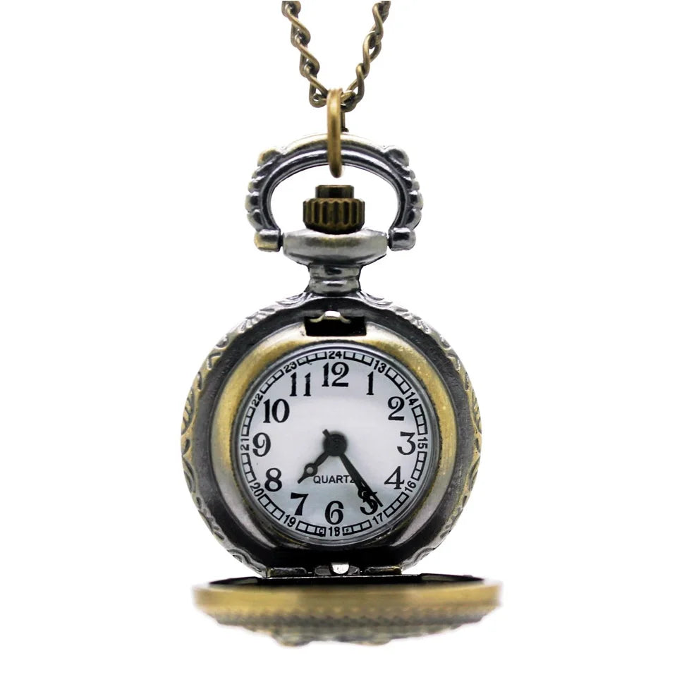 (3009) 12pcs/lot vintage Flower Hollow see Through steampunk Women Necklace Pocket Watch pendant, wholesale gift