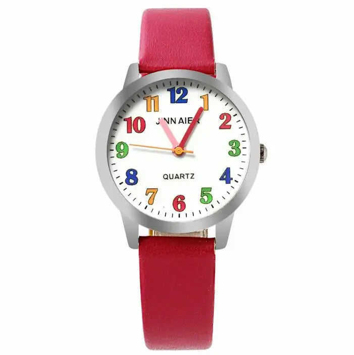 Top Brand Kids Children Fashion Watches Quartz Analog Cartoon Leather Strap Wrist Watch Boys Girls