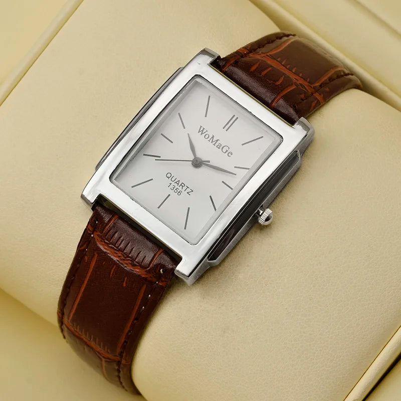 WoMaGe Women's Watches Top Brand Luxury Ladies Watch Women Watches Leather Strap Women's Rectangle Watch Clock Reloj Mujer
