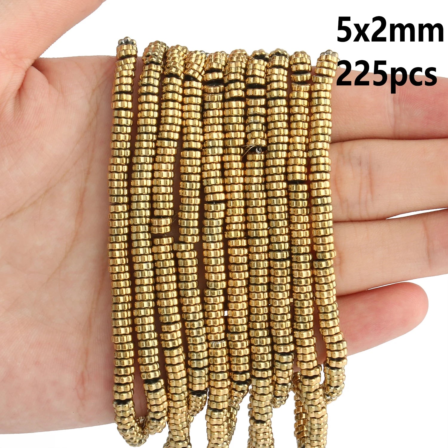 AAA+ Gold-Plated Color Retention Hematite Beads Natural Stone Round Spacer Loose Beads for jewelry Making DIY Bracelet 15inches