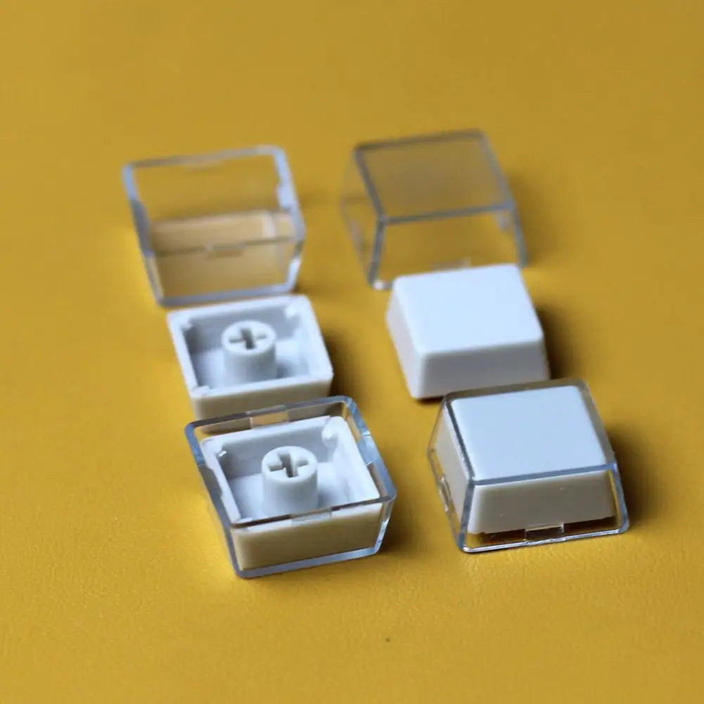 10Pcs Transparent Keycaps Double-layer Keycaps Removable Paper Clips Custom MX Switch Relegendable Keycap Shell Protection