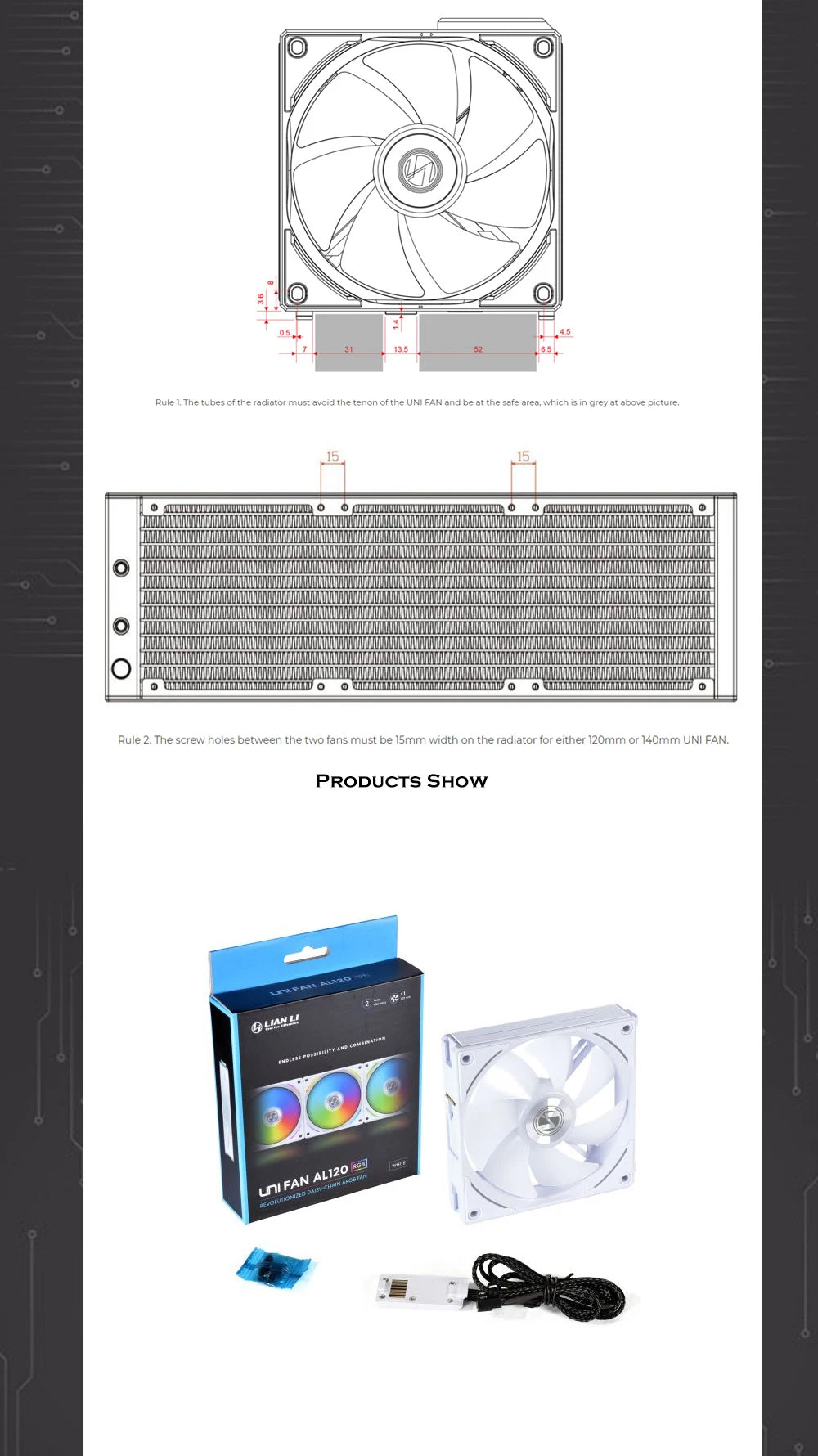 Lian Li UNI Fan AL120 ARGB Cableless Fan Support L-Connect 3 PWM Silent Low Noise High RPM MB SYNC Control Triple Pack