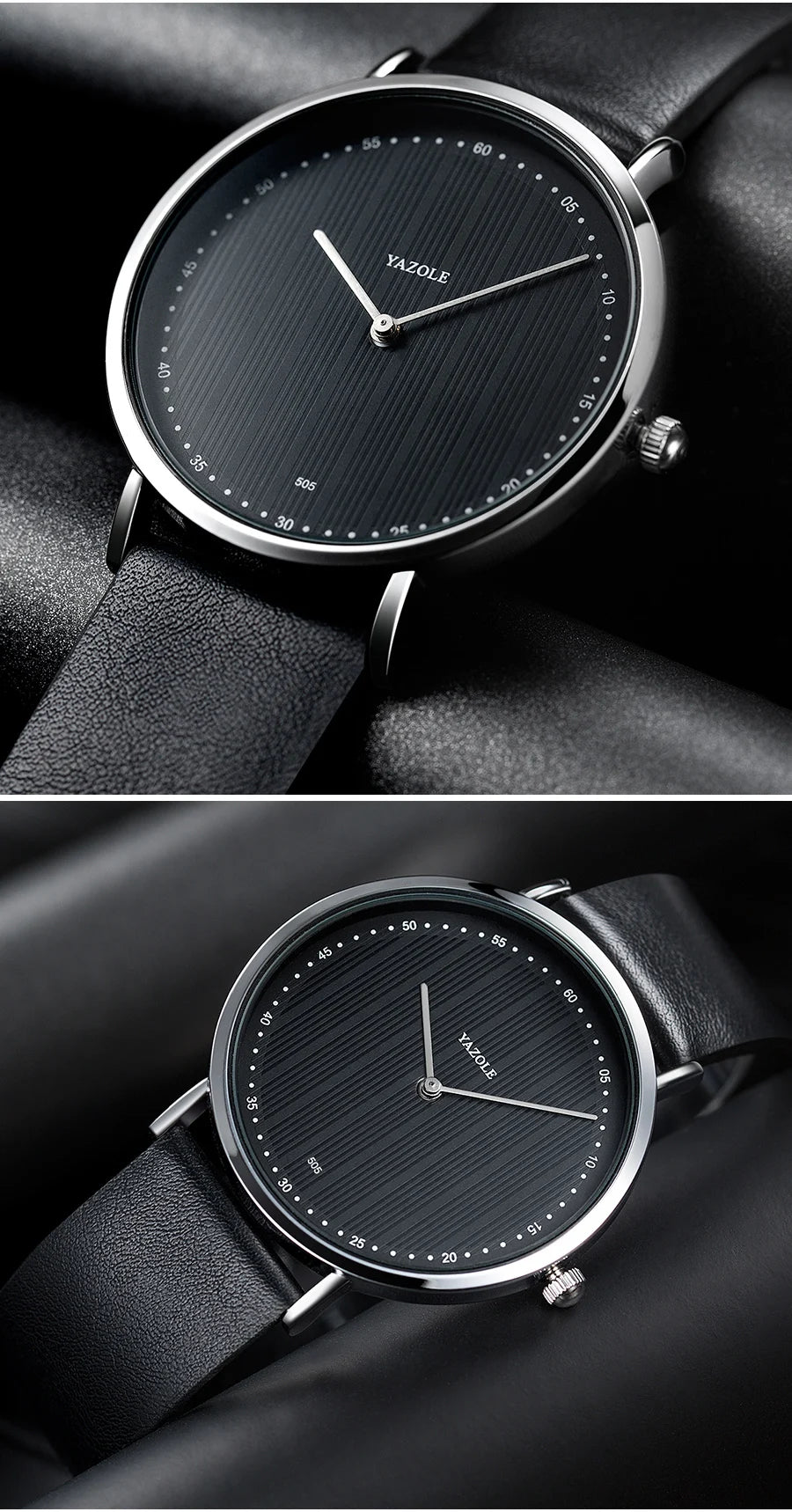 YAZOLE Men's Watches Classic Black Brown Quartz Wrist Watches for Men Women Leisure Simple Man Watch Clock Gift Reloj Hombre