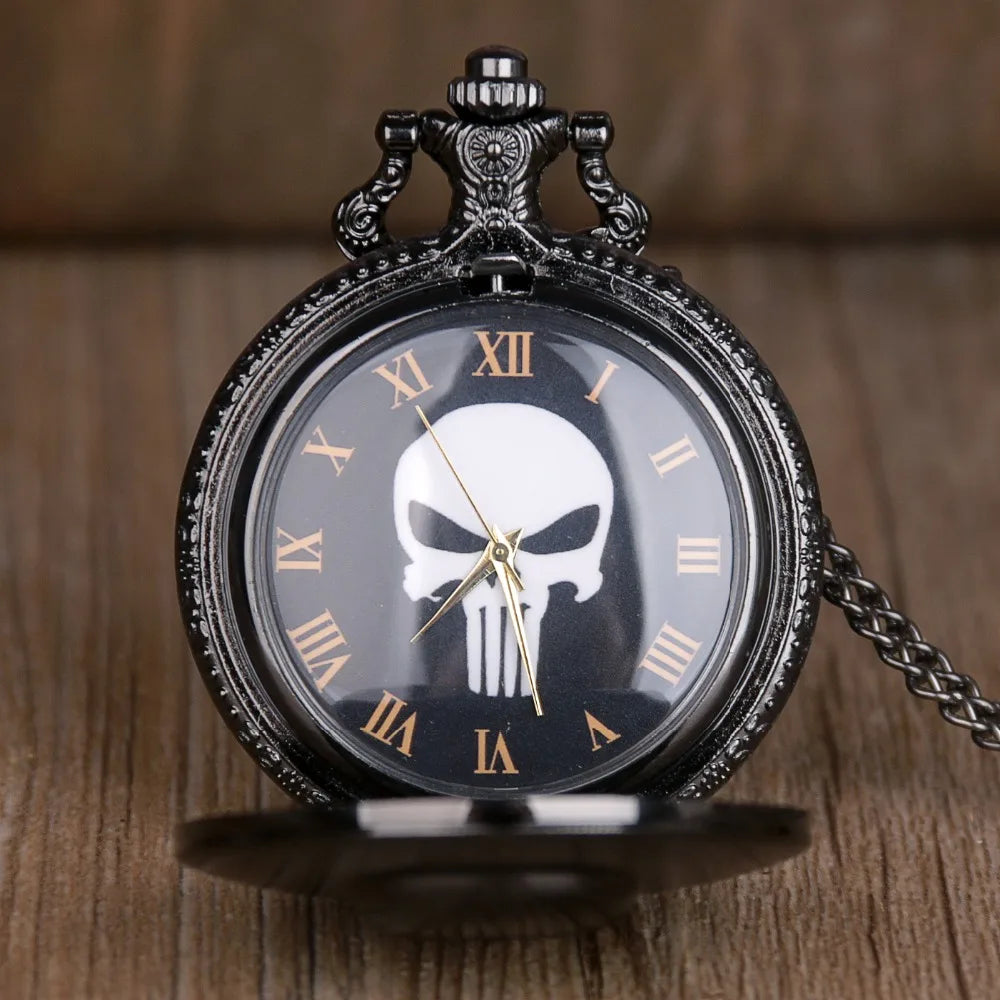 New Skull Quartz Pocket Watches Necklace Chain Pocket Watches For Mens Womens Antique Unisex Watch Best Gifts