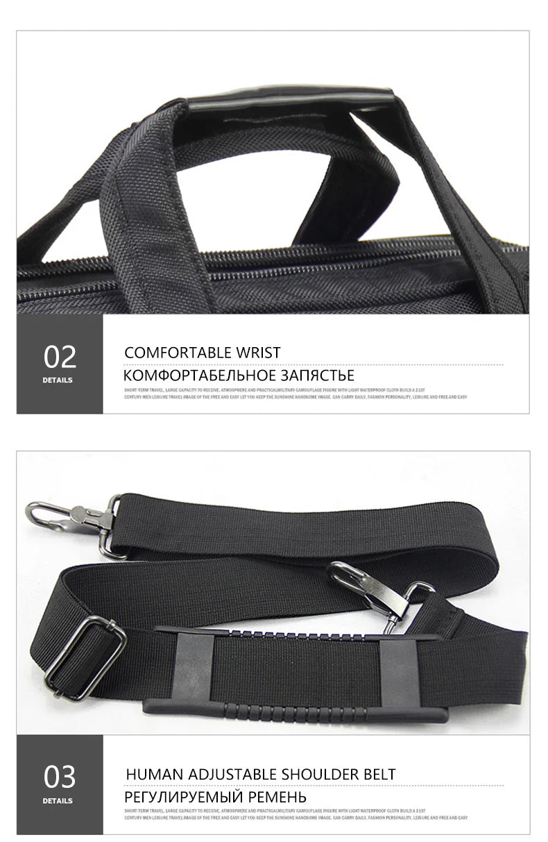 Men's Laptop Briefcase Brand Men Computer Handbags Waterproof Durable Nylon 15.6 Inch Laptops Bags Boys Shoulder Files Books Bag