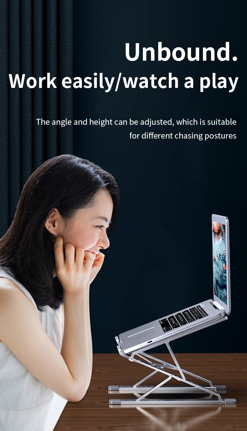 Adjustable Laptop Stand Aluminum For Macbook Computer PC iPad Tablet Table Support Notebook Stand Cooling Pad Laptop Holder Base