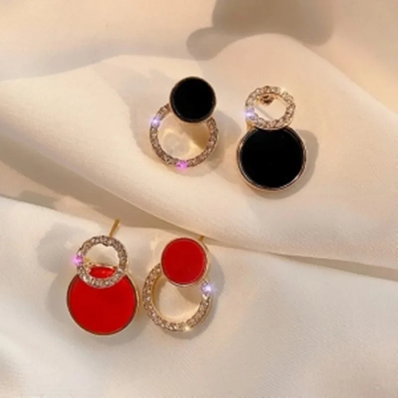 S925 Silver Needle Super Flash Fashion Ear Buckle Temperament Wild Net Red Earrings Geometric Square Rhinestone Earrings Jewelry