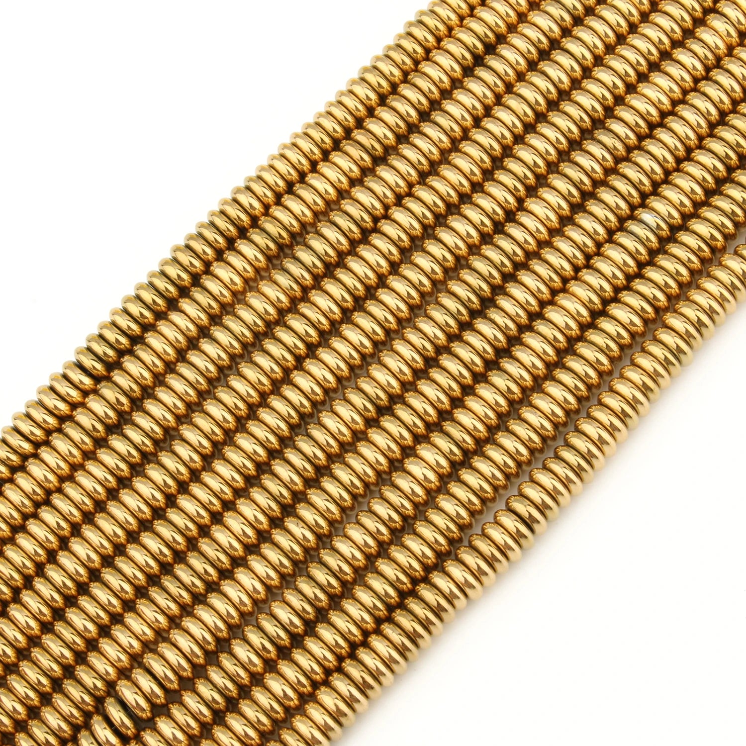AAA+ Gold-Plated Color Retention Hematite Beads Natural Stone Round Spacer Loose Beads for jewelry Making DIY Bracelet 15inches