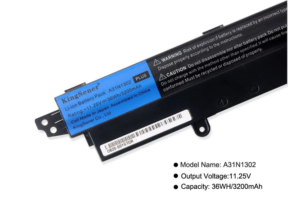 KingSener A31N1302 Laptop Battery For ASUS VivoBook X200CA X200MA X200M X200LA F200CA X200CA R200CA 11.6" A31LMH2 A31LM9H