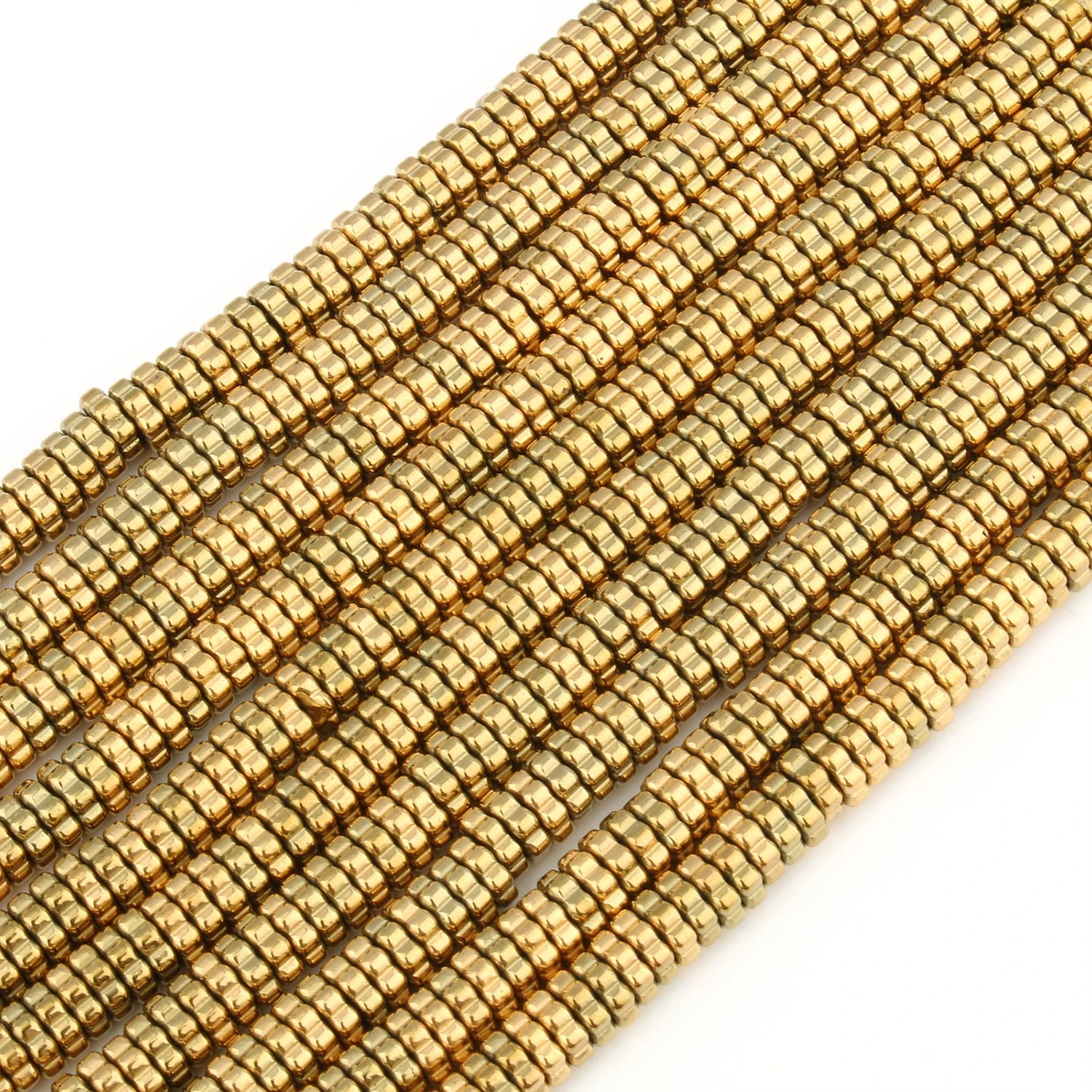 AAA+ Gold-Plated Color Retention Hematite Beads Natural Stone Round Spacer Loose Beads for jewelry Making DIY Bracelet 15inches