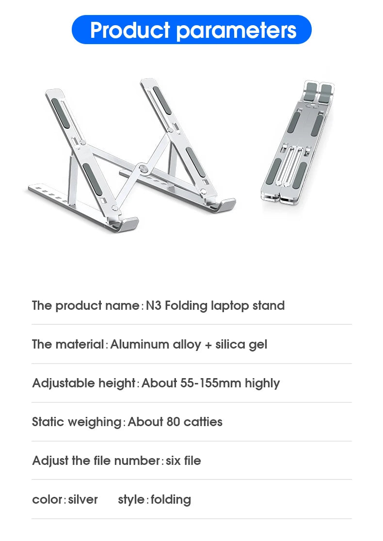 Adjustable Laptop Stand Aluminum For Macbook Computer PC iPad Tablet Table Support Notebook Stand Cooling Pad Laptop Holder Base