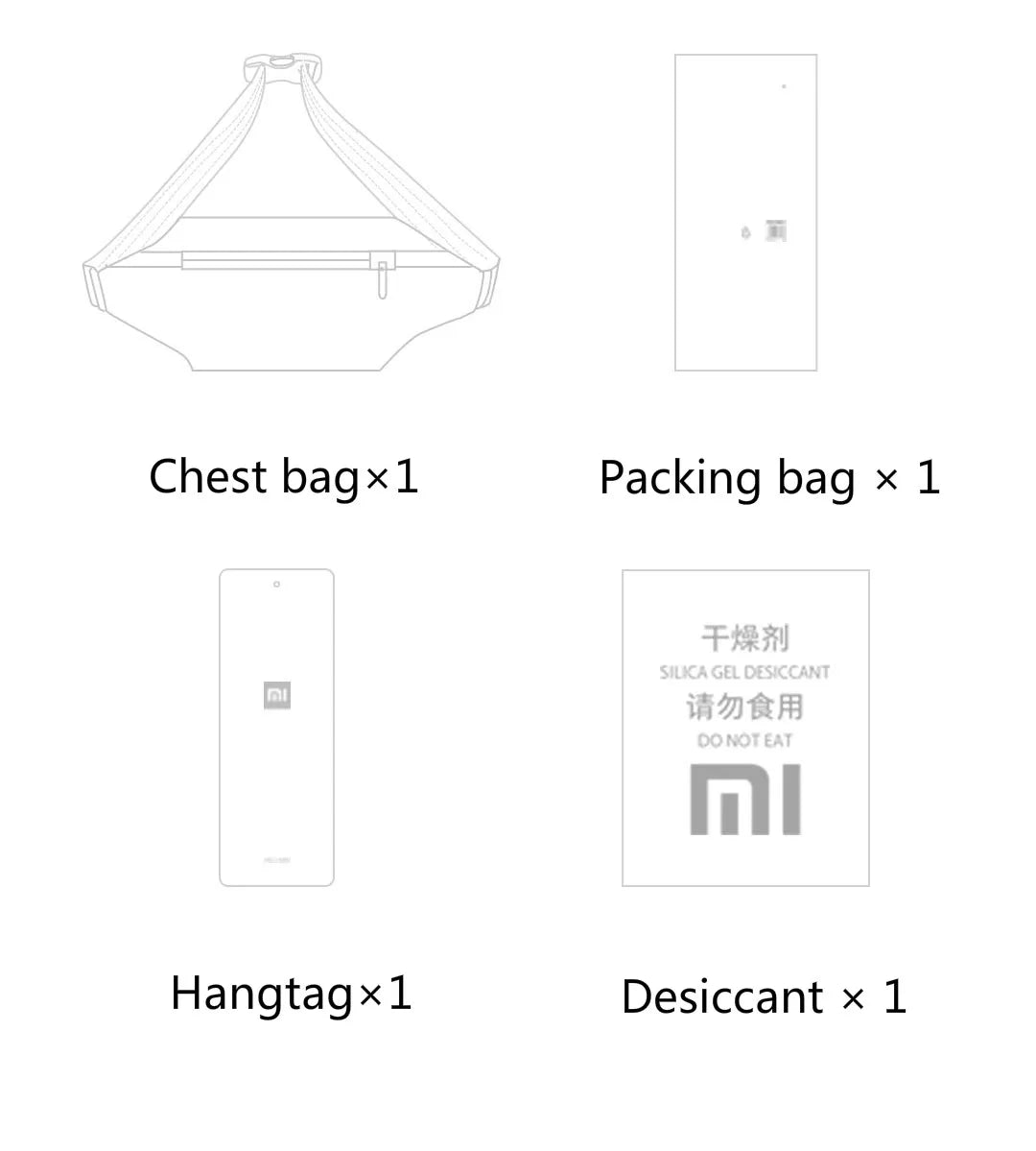 Xiaomi Mijia Backpack Sling Bag Leisure Chest Pack Small Size Shoulder Type Unisex Rucksack Crossbody Bag  2.25L Polyester