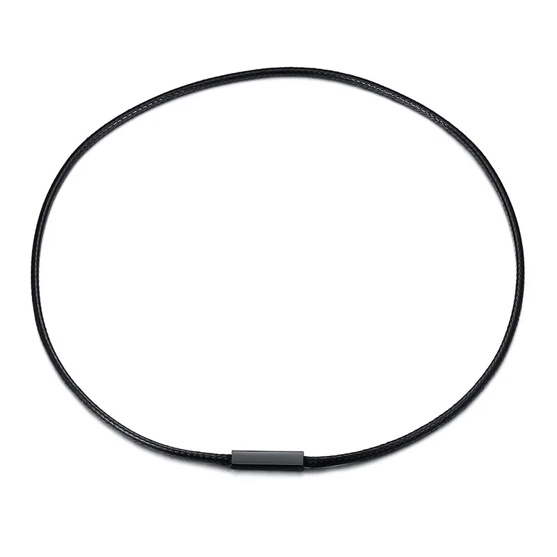 Choker for Men Black Rope Necklace with Magnetic buckle