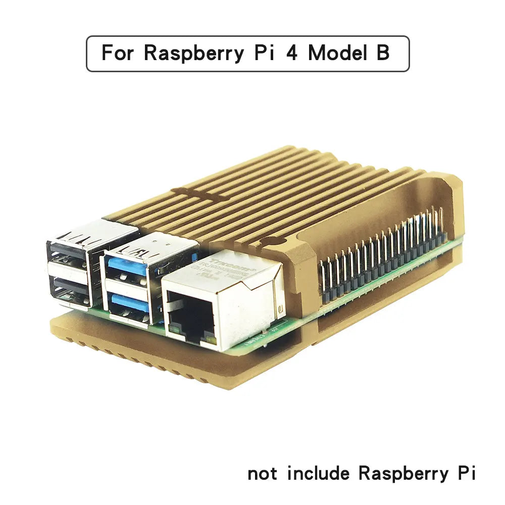 Raspberry Pi 4 Model B Dual Fans CNC Aluminum Alloy Case Metal 5 Color Armor Shell with Heat Sinks for Raspberry Pi 4B/3B+/3B