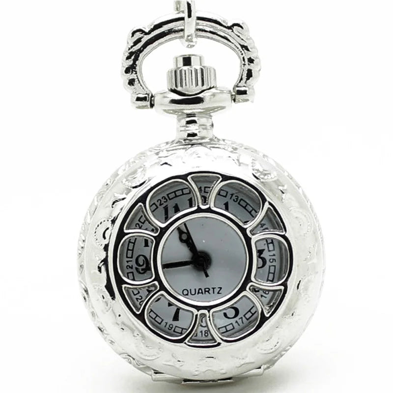 (3009) 12pcs/lot vintage Flower Hollow see Through steampunk Women Necklace Pocket Watch pendant, wholesale gift