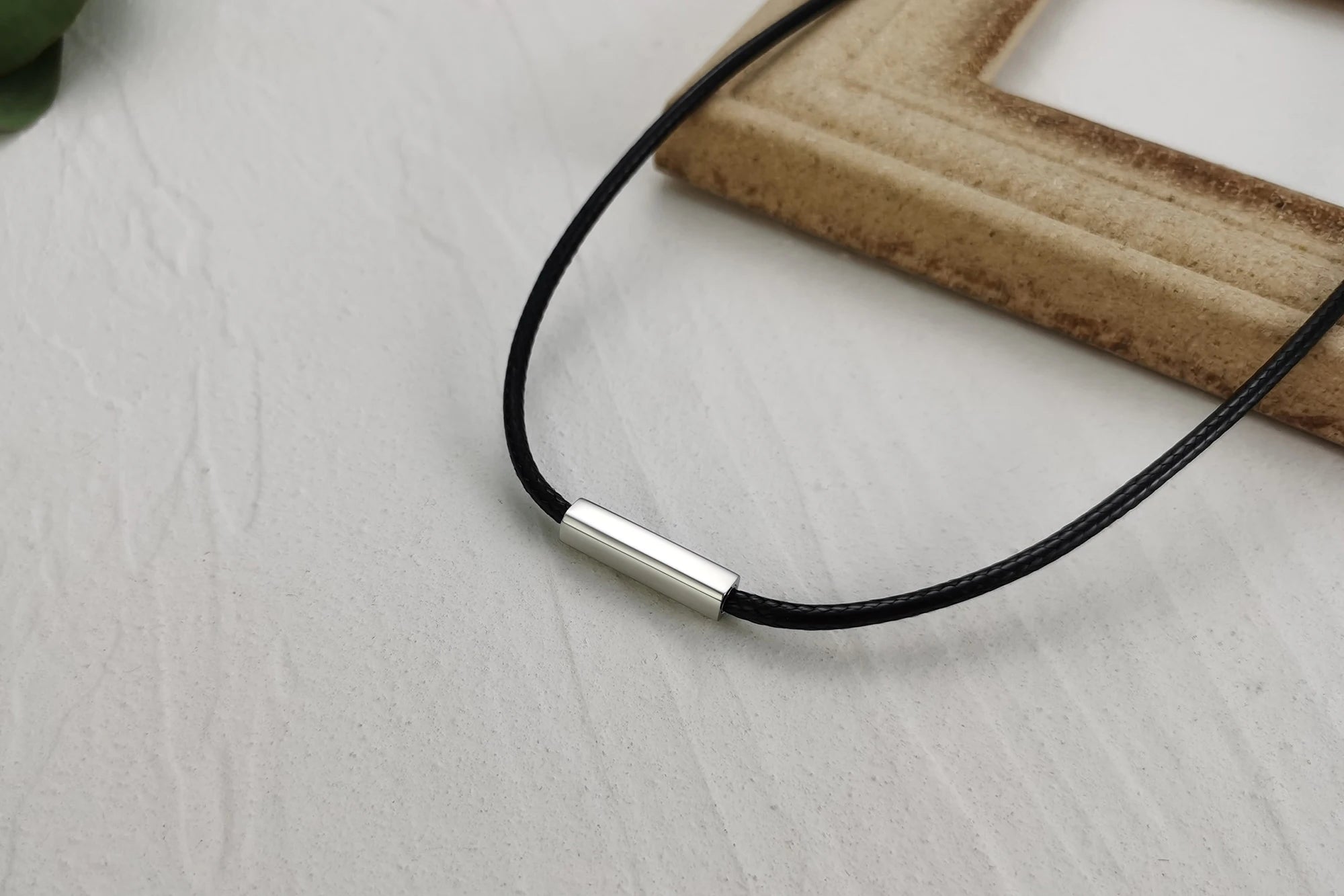 Choker for Men Black Rope Necklace with Magnetic buckle
