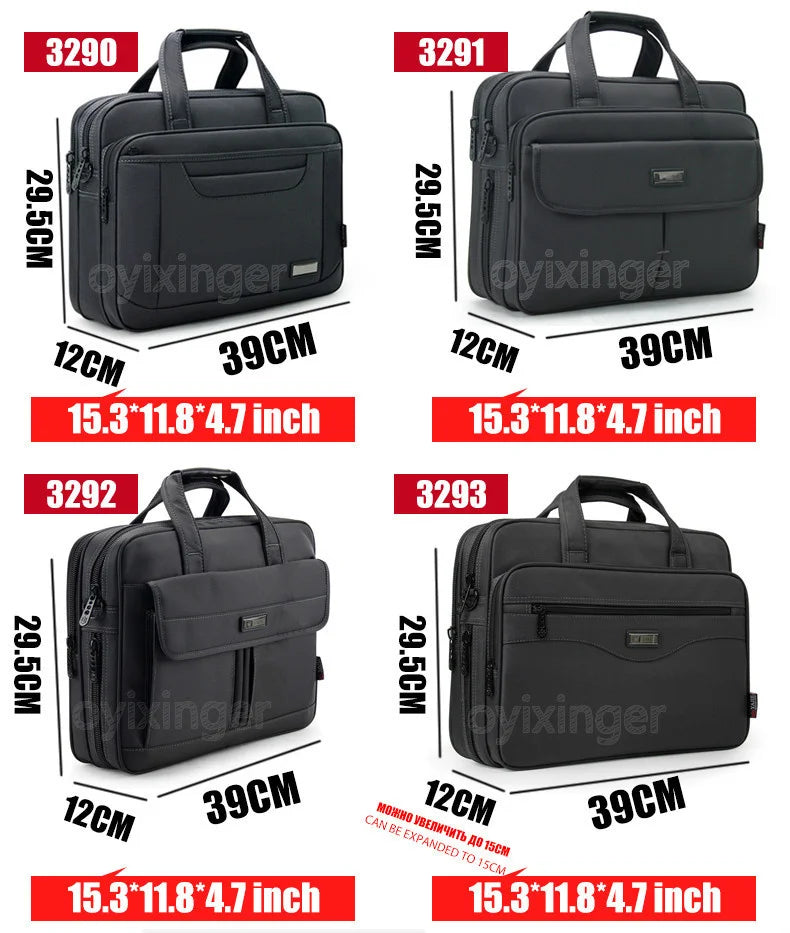 Men's Laptop Briefcase Brand Men Computer Handbags Waterproof Durable Nylon 15.6 Inch Laptops Bags Boys Shoulder Files Books Bag