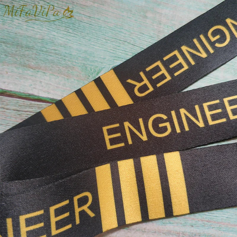 1 Set Engineer Lanyards Neck Strap Phone Chaveiro Key Chain llavero Lanyard for ID Card Holder Flight Crew Gift for Engineer
