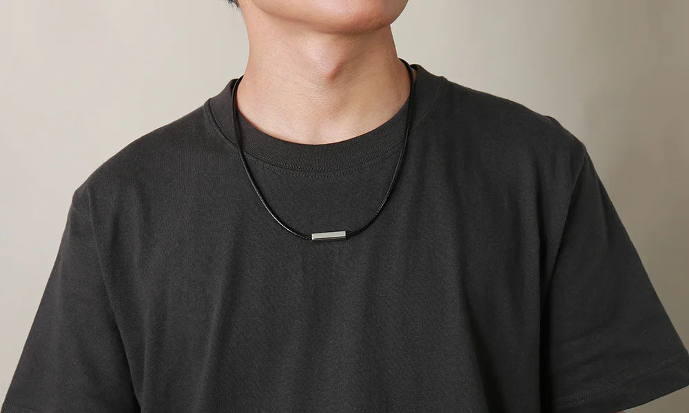 Choker for Men Black Rope Necklace with Magnetic buckle