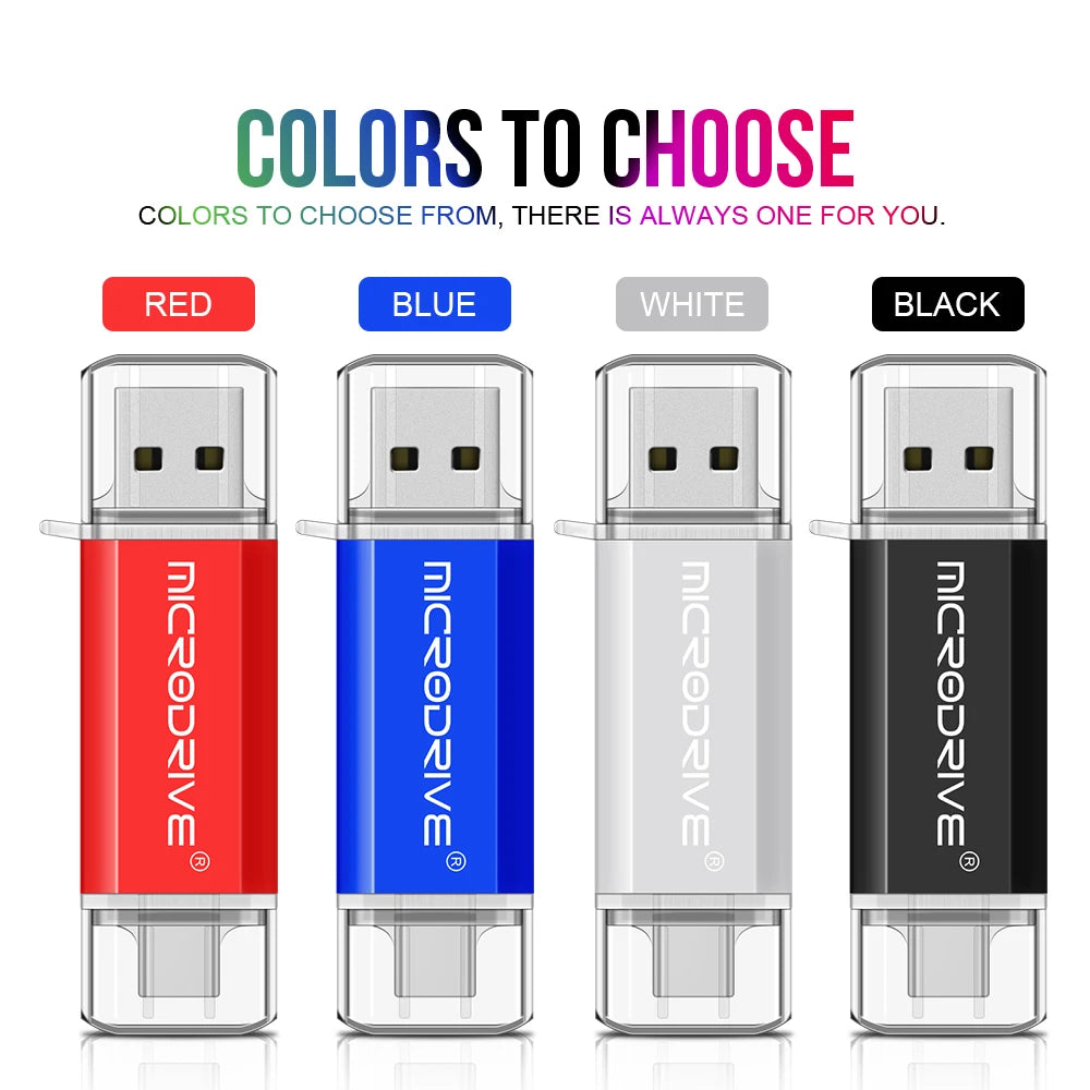 OTG USB Flash Drive 8GB 16GB for Android Phone 64GB pendrive 128gb 32GB type c pen drive Metal memory stick cle usb