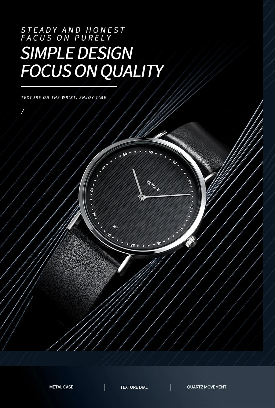 YAZOLE Men's Watches Classic Black Brown Quartz Wrist Watches for Men Women Leisure Simple Man Watch Clock Gift Reloj Hombre