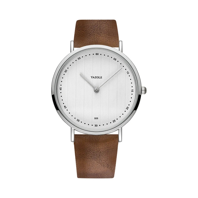 YAZOLE Men's Watches Classic Black Brown Quartz Wrist Watches for Men Women Leisure Simple Man Watch Clock Gift Reloj Hombre