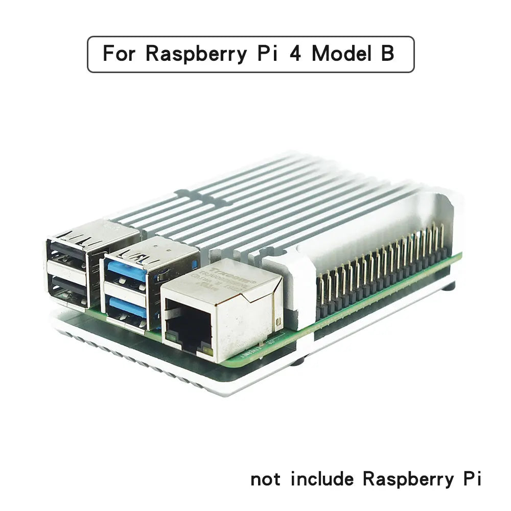 Raspberry Pi 4 Model B Dual Fans CNC Aluminum Alloy Case Metal 5 Color Armor Shell with Heat Sinks for Raspberry Pi 4B/3B+/3B