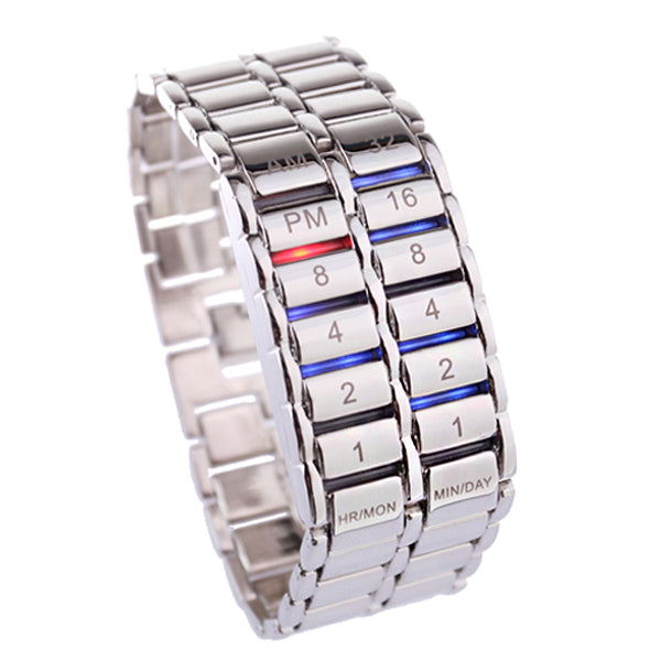 couple watches Binary LED Digital Quartz Wrist Watch Fashion Men's Watches Gift for Father's Day binary clock binary watch