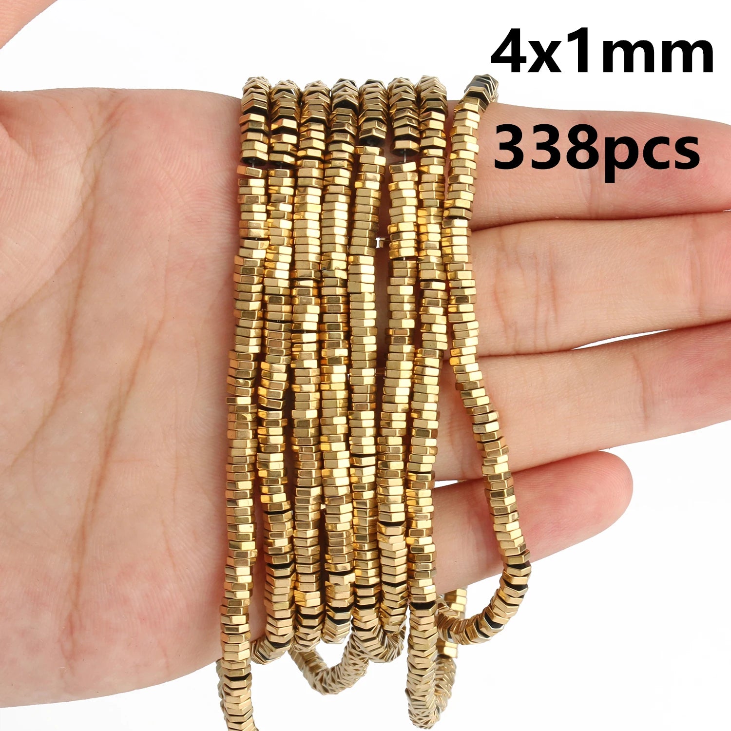 AAA+ Gold-Plated Color Retention Hematite Beads Natural Stone Round Spacer Loose Beads for jewelry Making DIY Bracelet 15inches