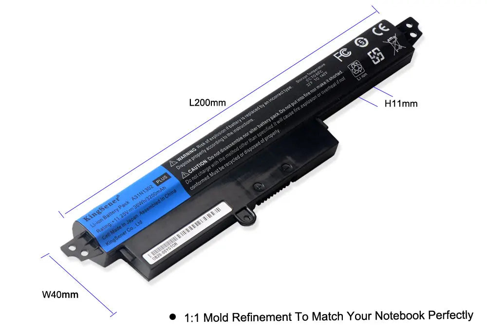 KingSener A31N1302 Laptop Battery For ASUS VivoBook X200CA X200MA X200M X200LA F200CA X200CA R200CA 11.6" A31LMH2 A31LM9H