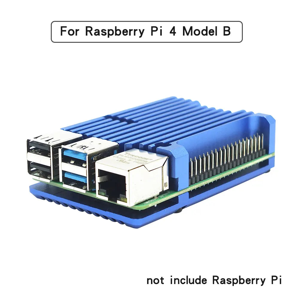 Raspberry Pi 4 Model B Dual Fans CNC Aluminum Alloy Case Metal 5 Color Armor Shell with Heat Sinks for Raspberry Pi 4B/3B+/3B