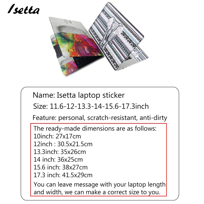 Protective Laptop Sticker Skin 15" PVC Vinyl Notebook Cover  Decal 11" for Macbook Hp Lenove Dell 14/17" Hot Selling 2022
