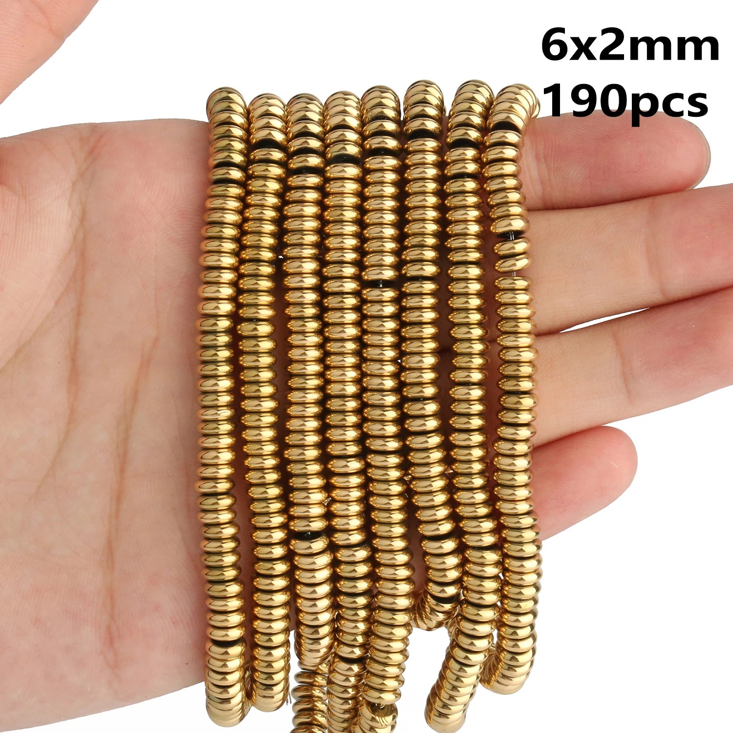 AAA+ Gold-Plated Color Retention Hematite Beads Natural Stone Round Spacer Loose Beads for jewelry Making DIY Bracelet 15inches