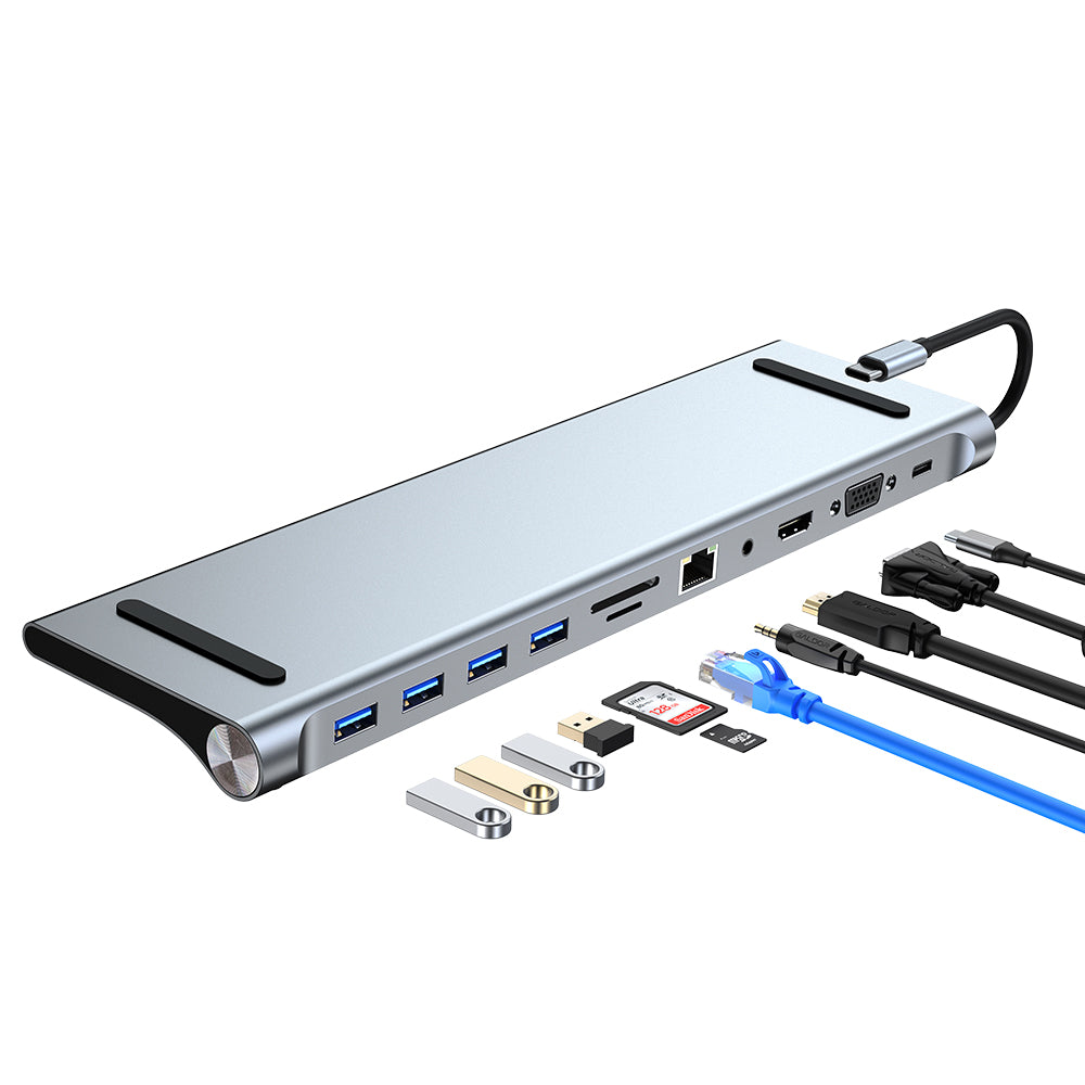 8/11/12-in-1 Type C Dock USB C Hub 3.0 Splitter Multiport Adapter 4K HDMI RJ45 SD/TF VGA HDMI PD for Laptop MacBook iPad xiaomi